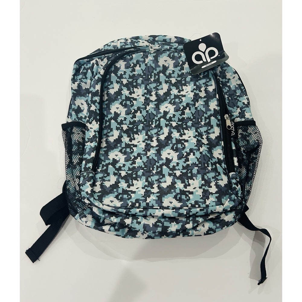 Backpack, 18" B WAP, Travel, Hiking, Gym, School , NEW - Blue Pixel Camouflage